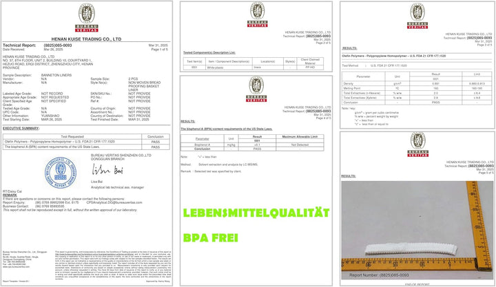 100 Gärkörbchen Vlies-Einlagen - Antihaft-Teigtuch für Brotkörbe, Lebensmittelecht, Ersatz für Bäcke