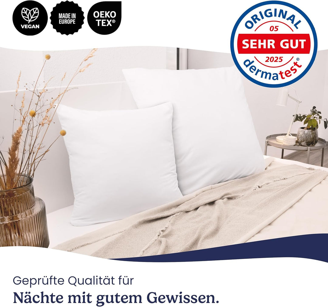 Gentle North Kopfkissen (80x80 cm gross) - 2er Set Kissen für Bett und als Dekokissen - Mit Reissver