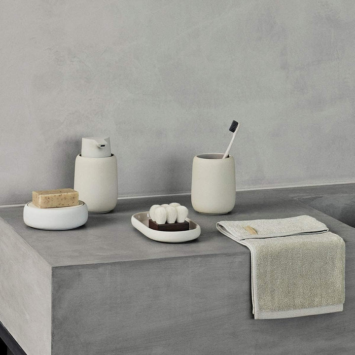 Blomus Sono Tablett, Keramik, Silikon, Moonbeam, H 2,5 cm, B 10 cm, T 19 cm Cremefarben, Cremefarben