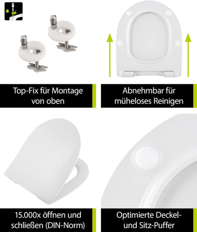 'aquaSu® WC-Sitz Hina für Duravit DuraStyle Basic & Geberit Icon XS | Toilettensitz Absenkautomatik