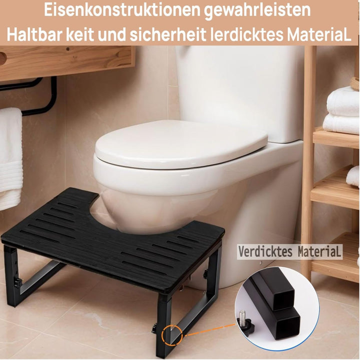 Toilettenhocker, Toiletten hocker Erwachsene,Höhenverstellbarer Klohocker, Hergestellt aus Metall un