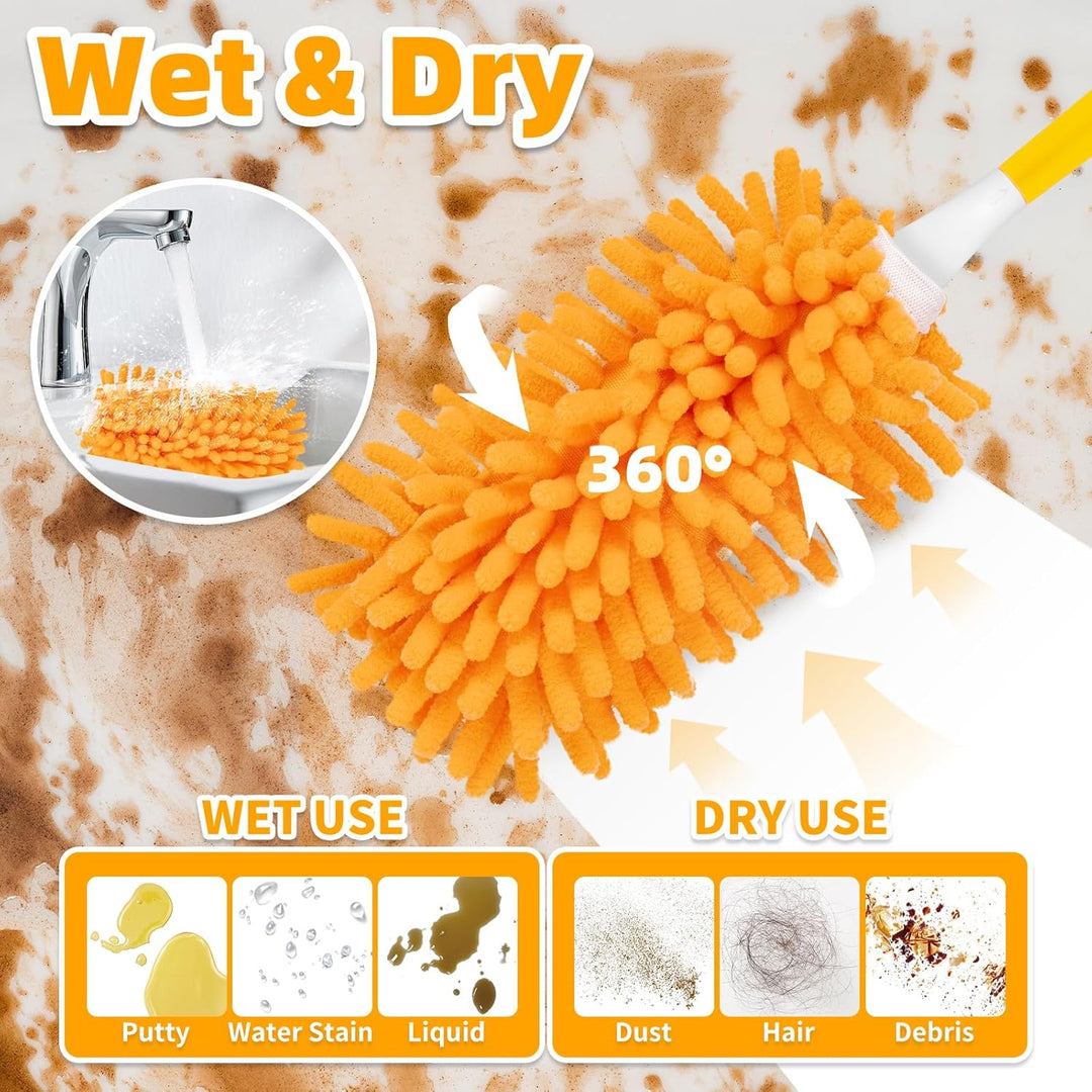 8 Stück Staubwedel Waschbar für Swiffer Duster Staubmagnet Nachfüllpack, 360° Wiederverwendbar Tüche