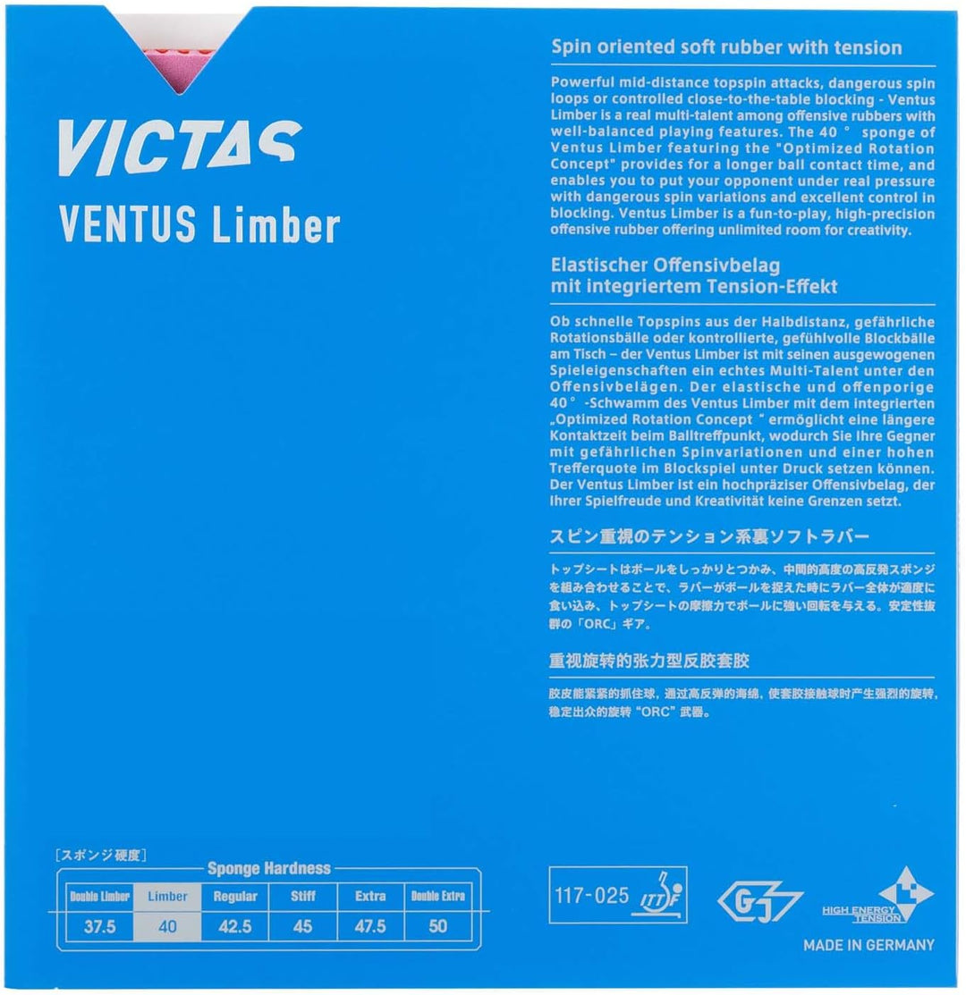 VICTAS Belag Ventus Limber rot 2,0 mm, rot 2,0 mm