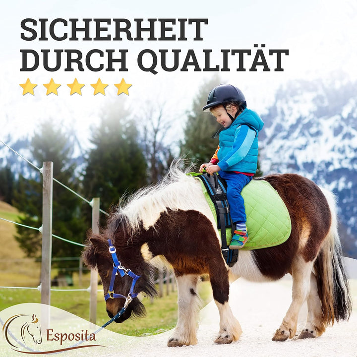Esposita Reitgurt mit 2 Griffen aus Leder zum Festhalten für Kinder und Reitanfänger - auch geeignet