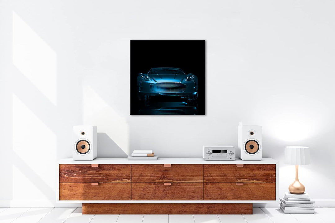 deyoli Dark Bronzefarbener Sportwagen Format: 60x60 Effekt: Monocrome Blau als Leinwandbild, Motiv f