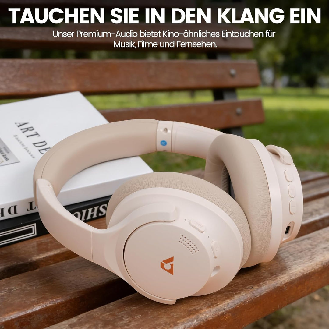1Mii AI Y8+ Kabellose Bluetooth 6.0 Kopfhörer, Hybrid Active Noise Cancelling, LDAC Hi-Res Audio, 10