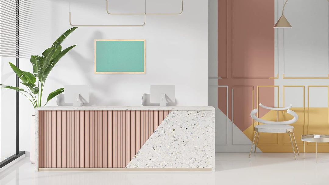 ALLboards Mint Pinnwand mit Holzrahmen 60x40cm Mint Korktafel Korkwand Pinnwand Kork Farbiger Kork 6