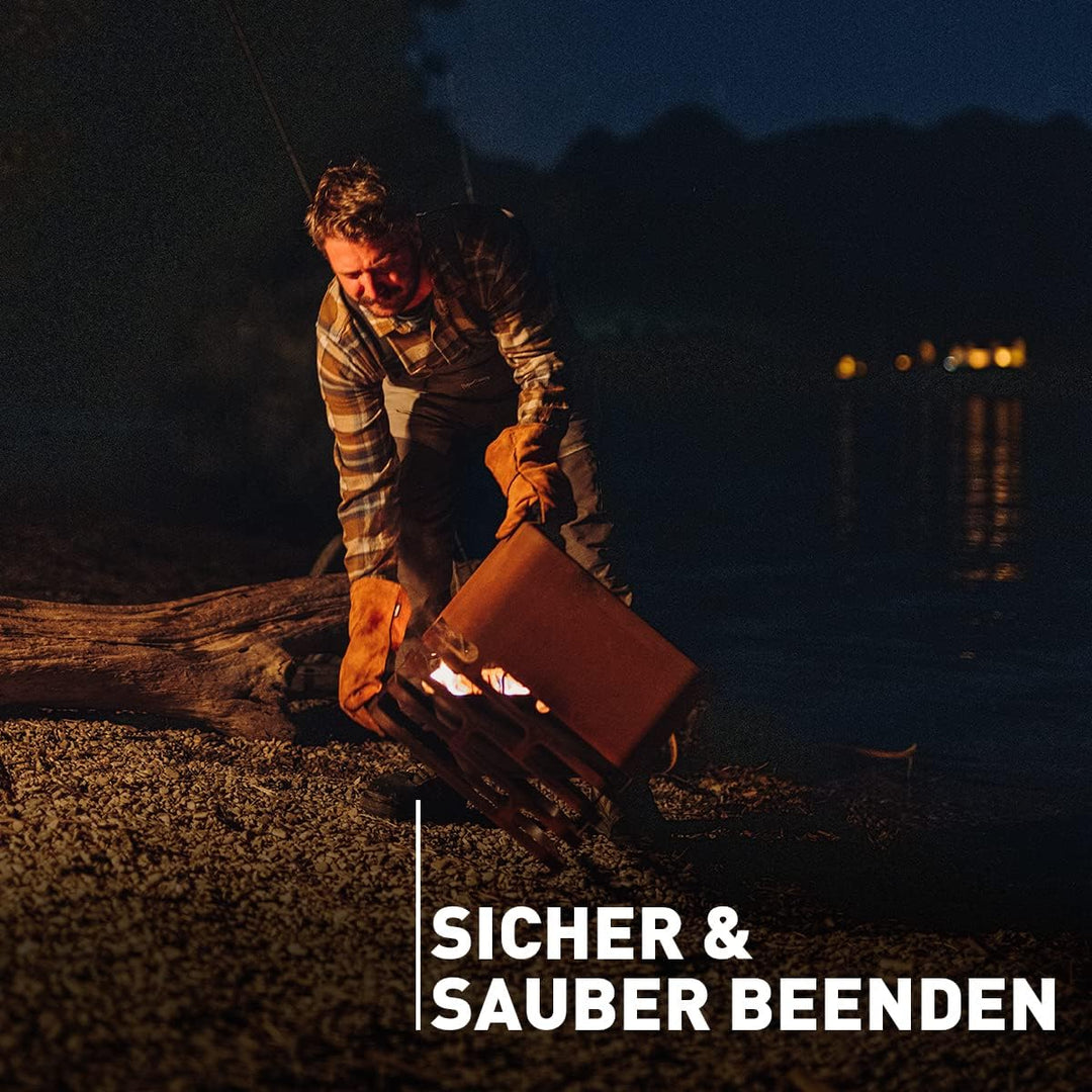 höfats - Cube Feuerkorb - Feuerschale, Grill, Hocker und Tisch - Feuerstelle für Garten und Terrasse