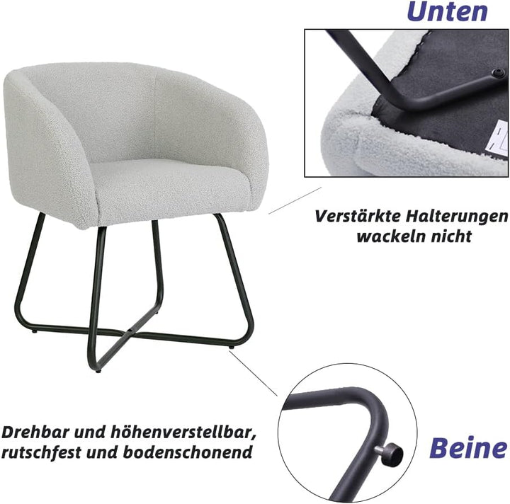 Mingone Sessel Kleine Loungesessel Cocktailsessel Modern Einzelsofa Lammwolle Designer Polstersessel