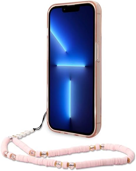 Guess GUHCP14LHGCOHP hülle für iPhone 14 Pro 6, 1" rosa/pink hardcase Translucent Pearl Strap, schwa
