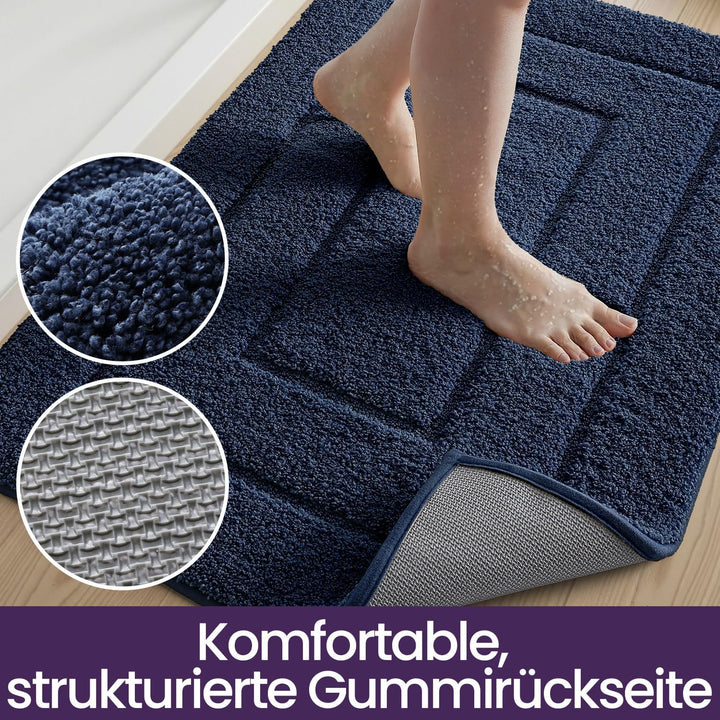 DEXI Badteppich rutschfeste,weicher Badezimmerteppich Wasserabsorbierend Badematte maschinenwaschbar