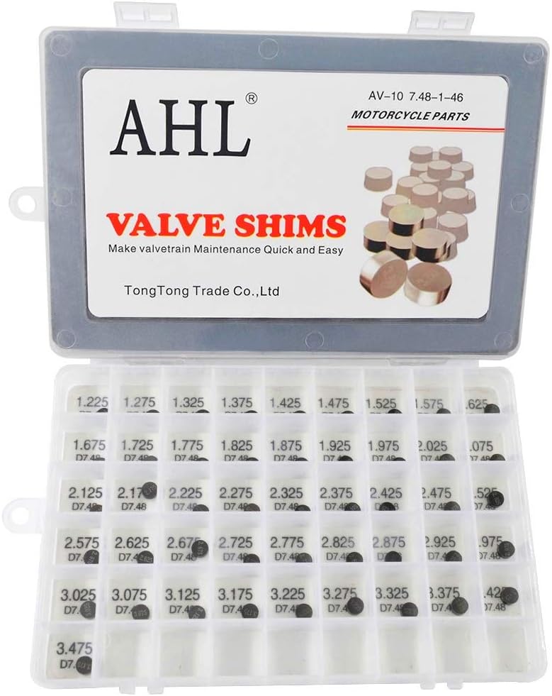 AHL 7.48mm 46pcs 1.225-3.475mm ventil shim ventile einstellen für Kawasaki KX250F 2004-2019