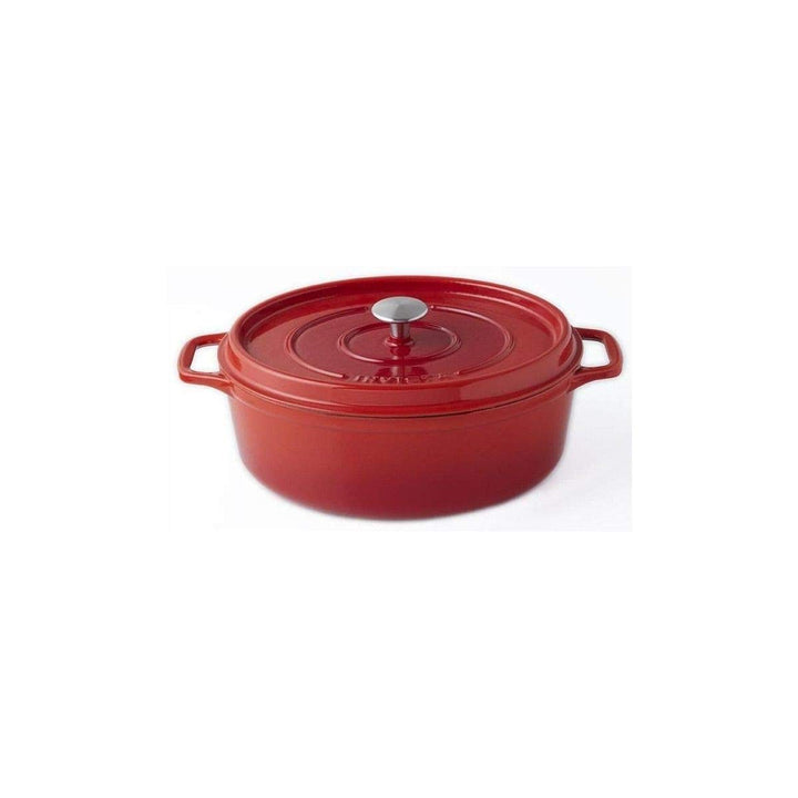 Invicta 403310 Bräter, oval, 31 cm, Gusseisen, emailliert, Rubin, rot