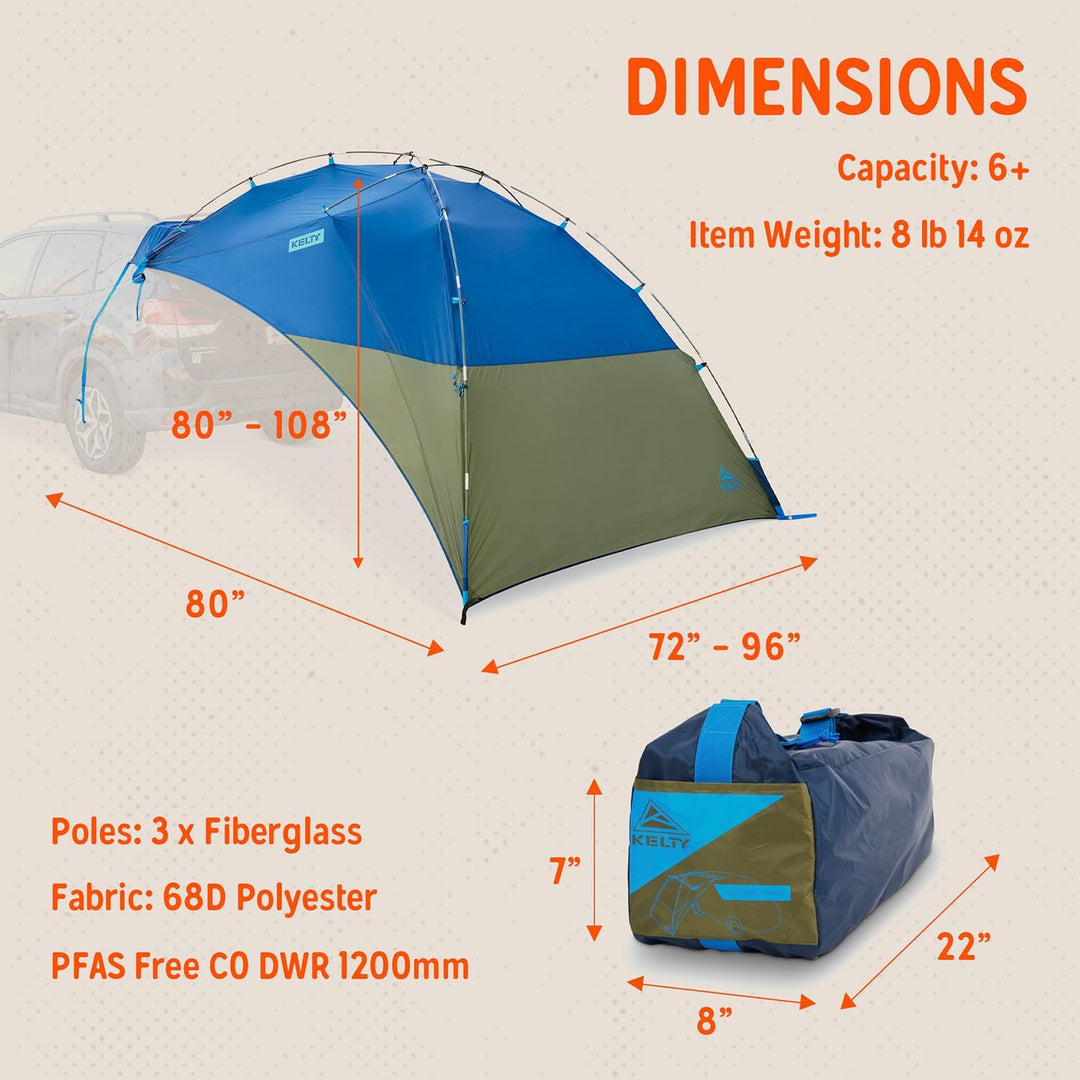 Kelty Sideroads Sonnensegel Shelter für Auto Camping, Heckklappe und Sommer Strandausflüge, Schutz v