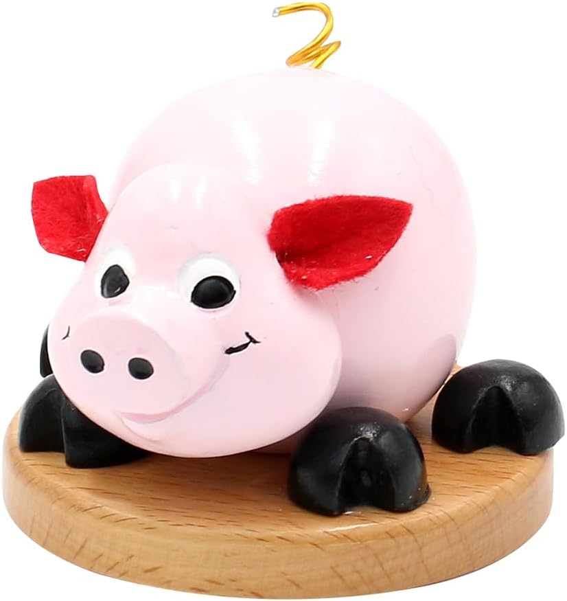 Dekohelden24 Holz Räucherfigur Schweinchen in rosa, ca. 12 x 9,5 x 10 cm. 730317, Schweinchen