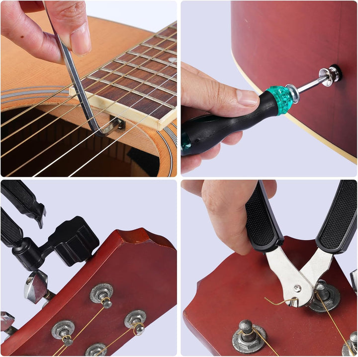 LEKATO Gitarren Werkzeug Set 25 Stück, Gitarre Werkzeug Reparatur Set Inklusive Praktische Werkzeugt