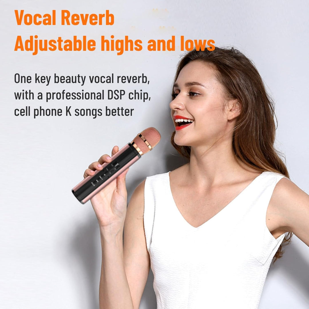 Drahtloses Karaoke-Mikrofon, Stereo-Bluetooth-Mikrofon Zum Singen, mit -/Geräusch Reduzierung/Ohr üb