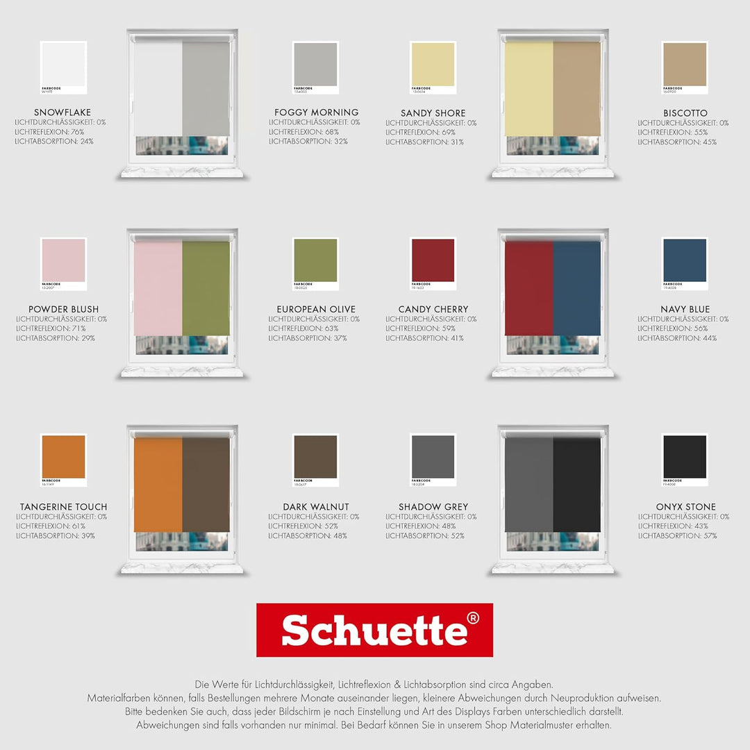 Schuette® Verdunkelungsrollo ohne Bohren/mit Bohren 2in1 ● Thermo Rollo Kollektion: Shadow Grey (Gra