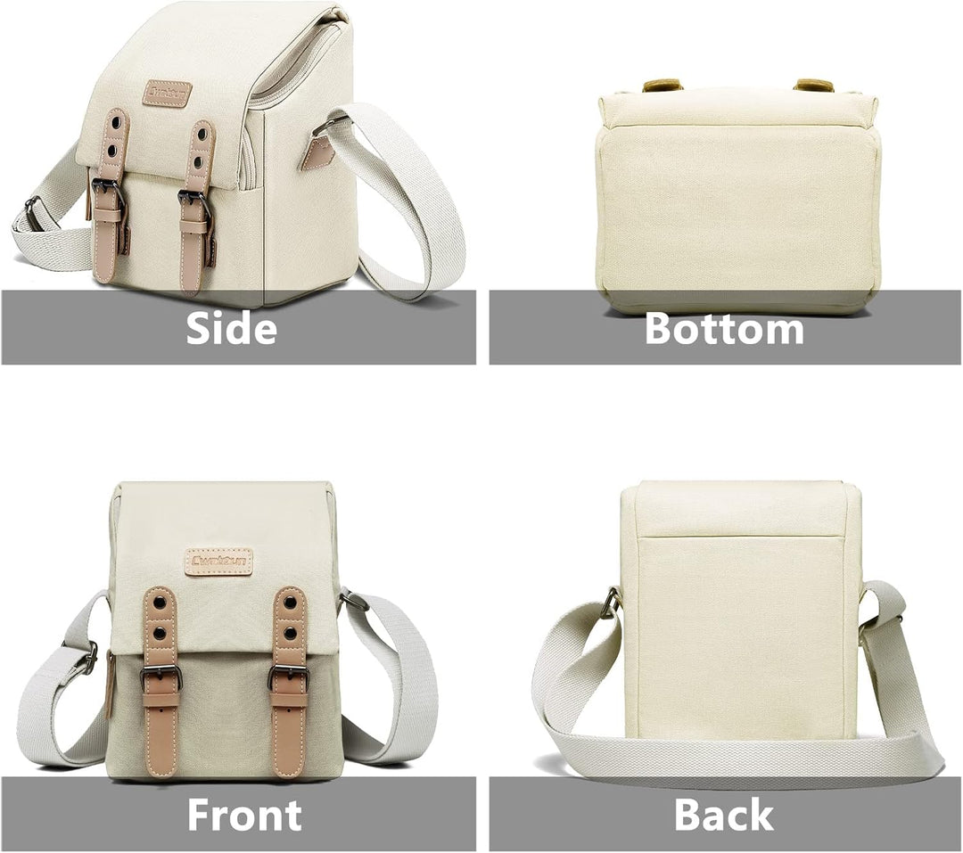 Cwatcun Kameratasche,Wasserdicht Klein Kamerataschen SLR-Tasche Vintage Fototasche aus Canvas Unisex