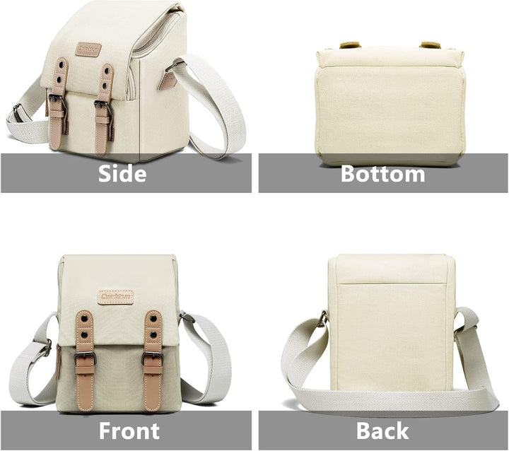 Cwatcun Kameratasche,Wasserdicht Klein Kamerataschen SLR-Tasche Vintage Fototasche aus Canvas Unisex