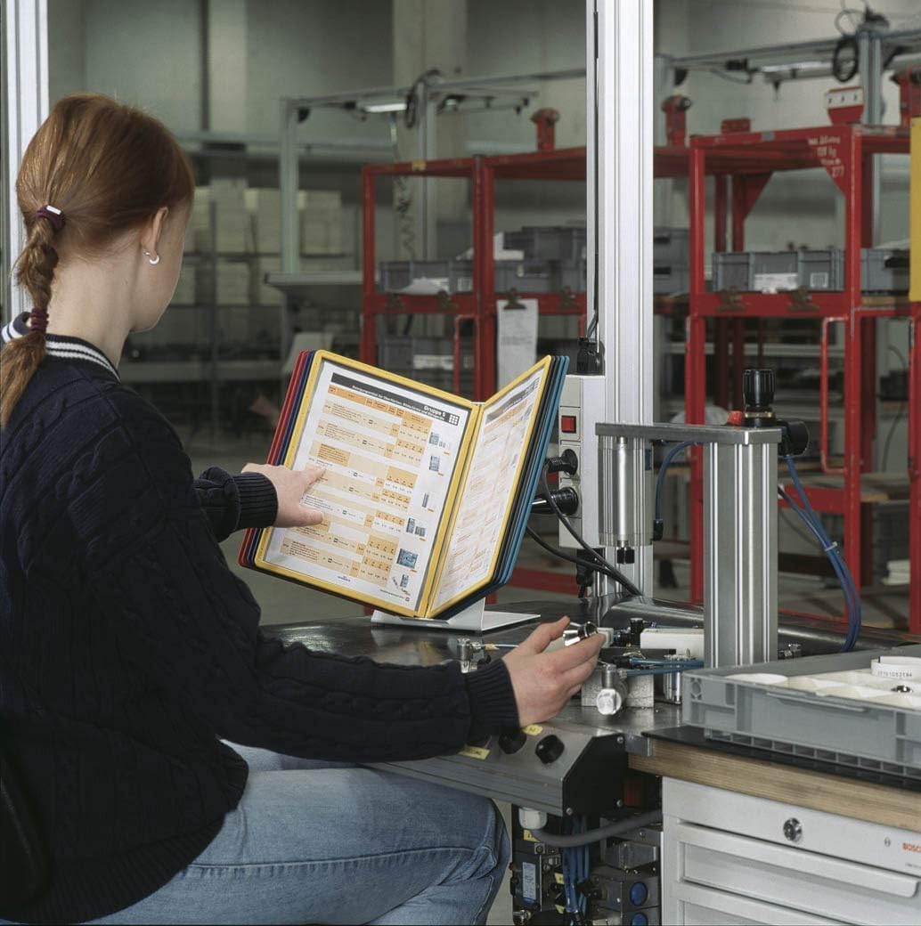 Durable Tisch-Sichttafelsystem (Vario Table 10, mit 10 Sichttafeln A4) mehrfarbig, 557000 Tisch 10 T