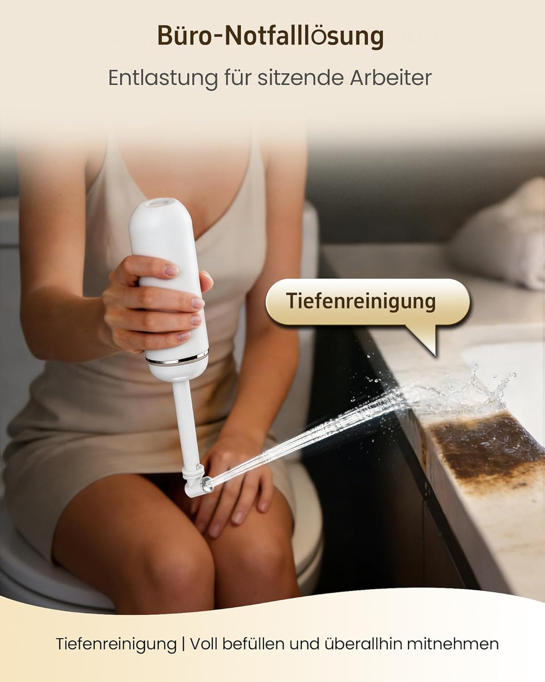 Tragbares Reise Po Dusche mit Einziehbarer Düse | BPA-free Podusche &amp; Intimdusche für Frau und Mann