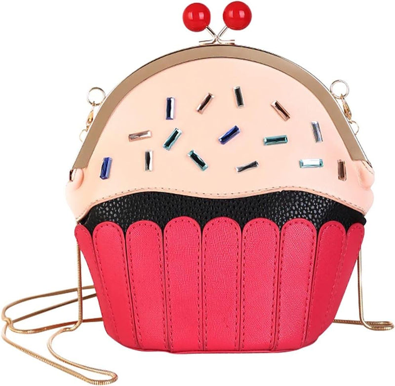 Amosfun Kleine Niedliche Crossbody Geldbörse Einzigartige Cupcake Eis Förmigen Design Handy Schulter