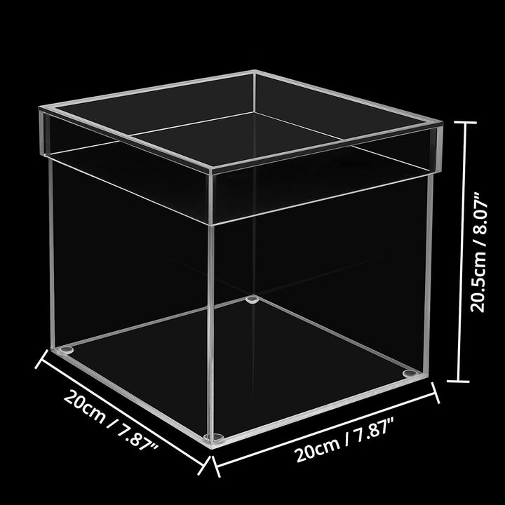 BELLE VOUS 5-Seitige Acrylbox mit Deckel - 20 x 20 x 20,5 cm - Kleine Transparente Box für Zuhause,
