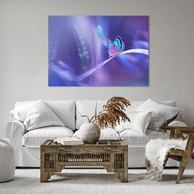 Bilder auf Leinwand 100x70cm Leinwandbild mit Rahmen Schmetterling Natur Gross Wanddeko Bild Schlafz