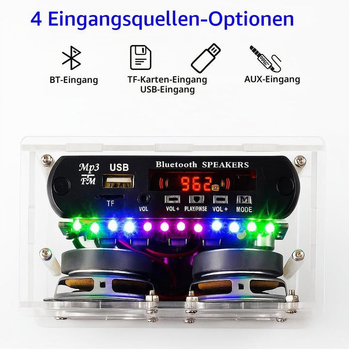 DIY Elektronik Lautsprecher Löten Bausatz,Löt Bausatz Lautsprecherkit Bluetooth mit FM,DIY Elektroni