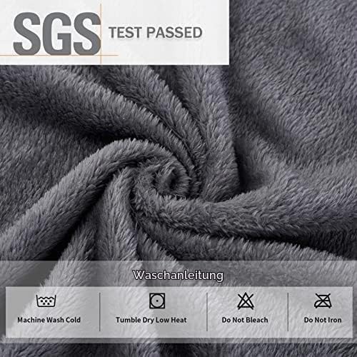 FashGudim Herren Bademäntel gross und gross in voller Länge Plüsch Fleece lange Robe Schal Kragen wa