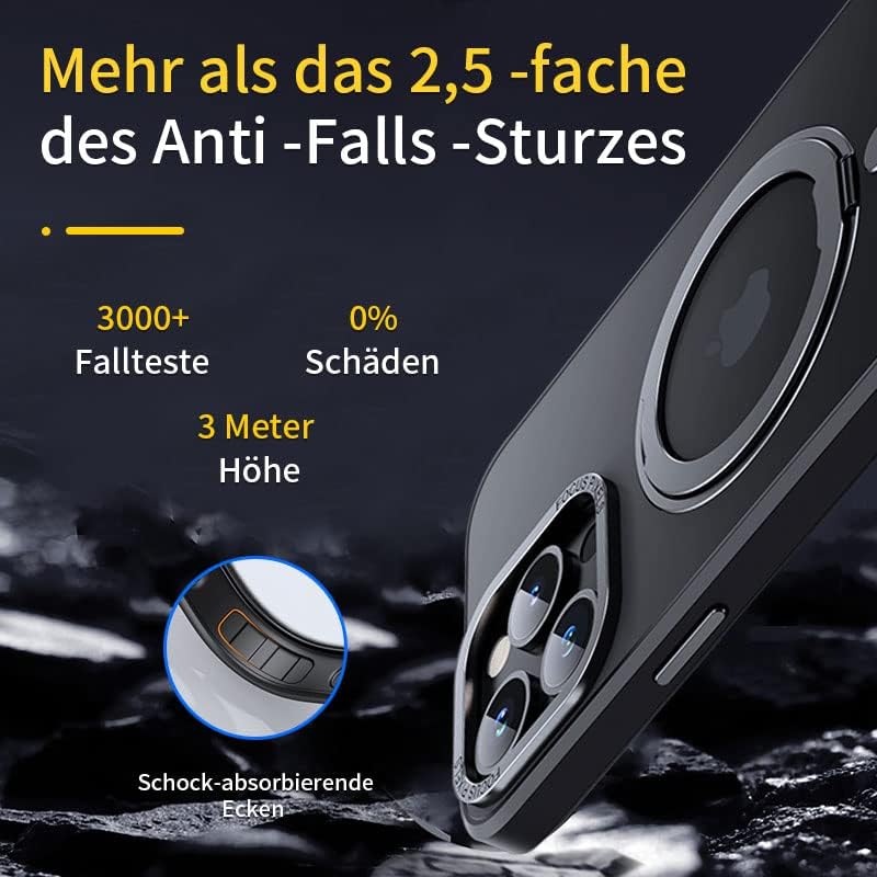 Hülle für iPhone 14 Pro Handyhülle [Stark Magnetisch] [Kompatibel mit MagSafe] [360°Unsichtbarem Rin