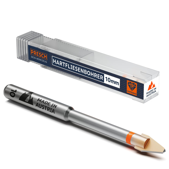 Presch Fliesenbohrer 10mm | Feinsteinzeug Bohrer für Keramik, harte Fliesen, Porzellan und Glas | Pr