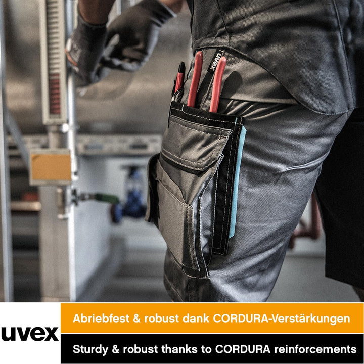 Uvex Tune-up Herren-Arbeitshose kurz - leichte, robuste Männer-Arbeitshosen für den Sommer - 35% Bau