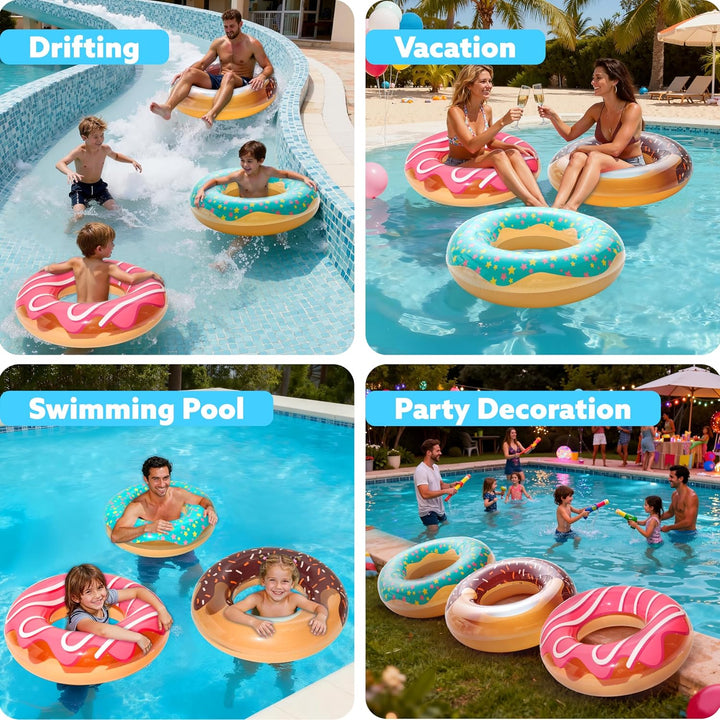 JOYIN 3 Pack Aufblasbarer Schwimmreifen mit Glitzern 32.5"/82.55cm, Schwimmring, Sommer Wasser Schwi