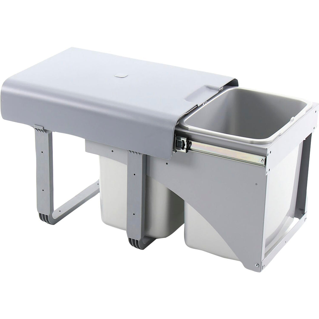 Einbau-Abfallsammler Ekko Front 40 2 x 16 Liter Kunststoff Grau Frontanbindung 2 x 16 Liter, Frontan