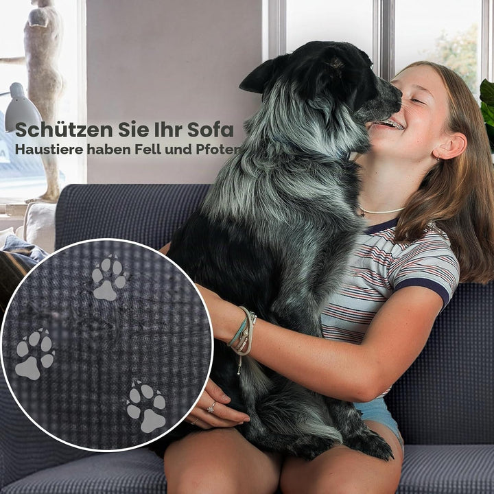 Ystyle Sofa überzug 3 Sitzer Mit Armlehne, Stretch Sofabezug rutschfest, Modern Sofa Cover Für Hunde