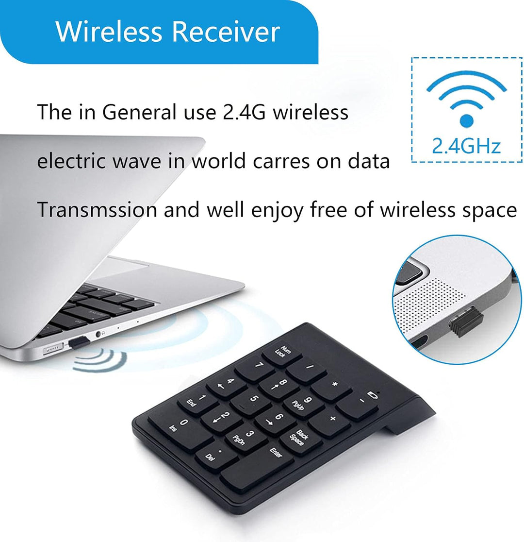 Kabellose Nummernblock Ziffernblocks 2,4G Numpad Wireless Tastatur Numberic 18 Tasten Nummernblöcke