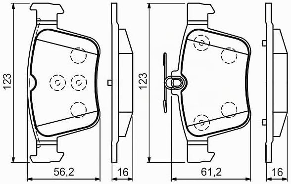Bosch BP1503 Bremsbeläge - Hinterachse - ECE-R90 Zertifizierung - vier Bremsbeläge pro Set Single, S