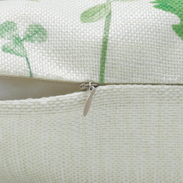 Bonhause 4er Set Kissenbezüge Blumen Garten 45 x 45 cm Frühling Blume Vögel Polyester Leinen Dekorat