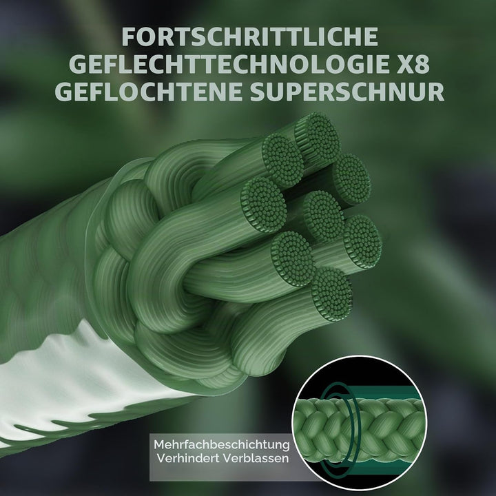 TRUSCEND X8 Geflochtene Angelschnur, Strapazierfähige und Hochwertige PE-Geflechtschnur für Profis,