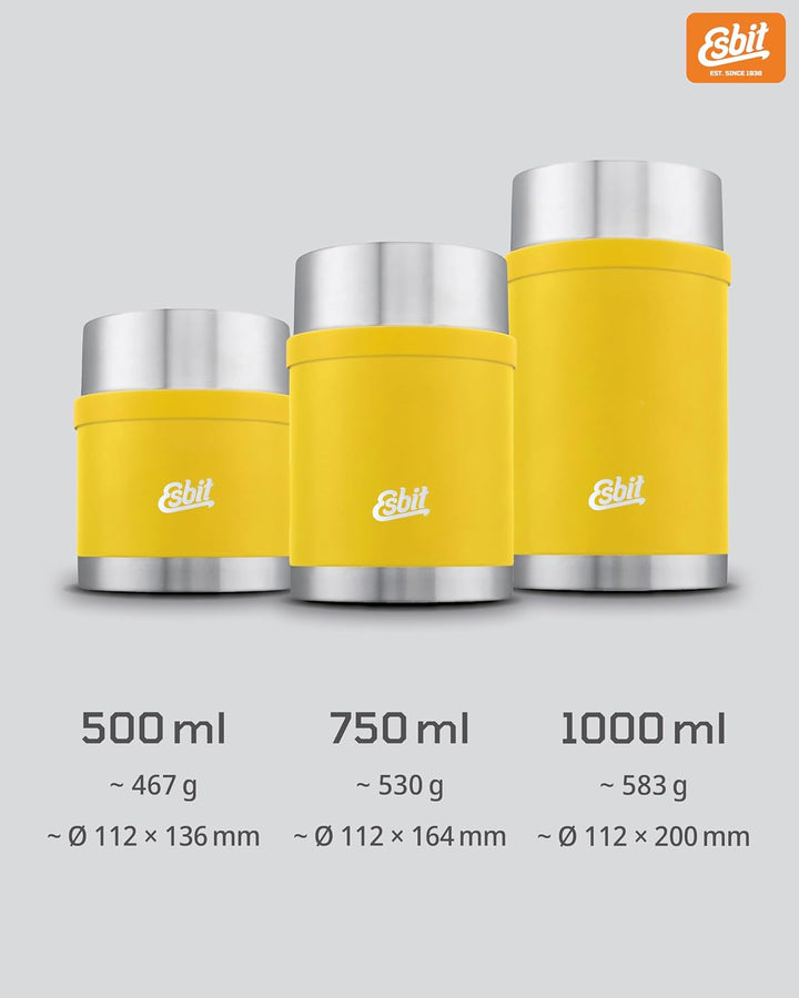 Esbit Thermobehälter Sculptor für Essen - Warmhaltebehälter 750 ml in Sunshine Yellow - aus Edelstah