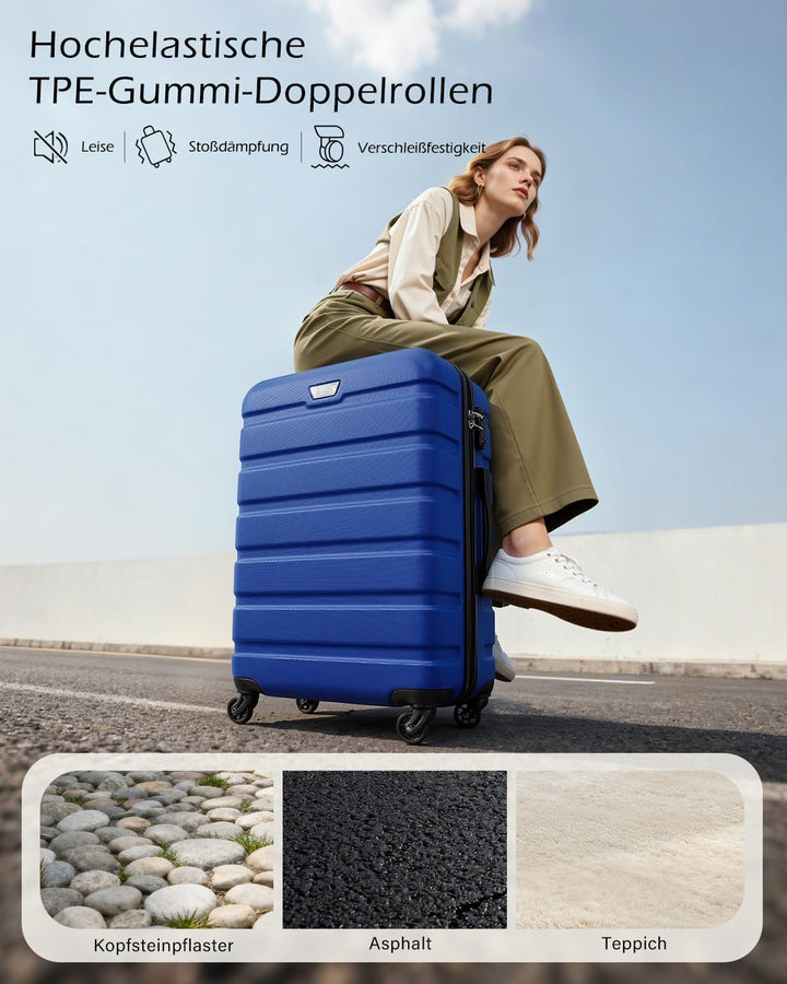 COOLIFE Koffer Gross 77cm XL, PC+ABS, Rollkoffer mit 360° Spinner Räder | TSA Zahlenschloss, Leicht