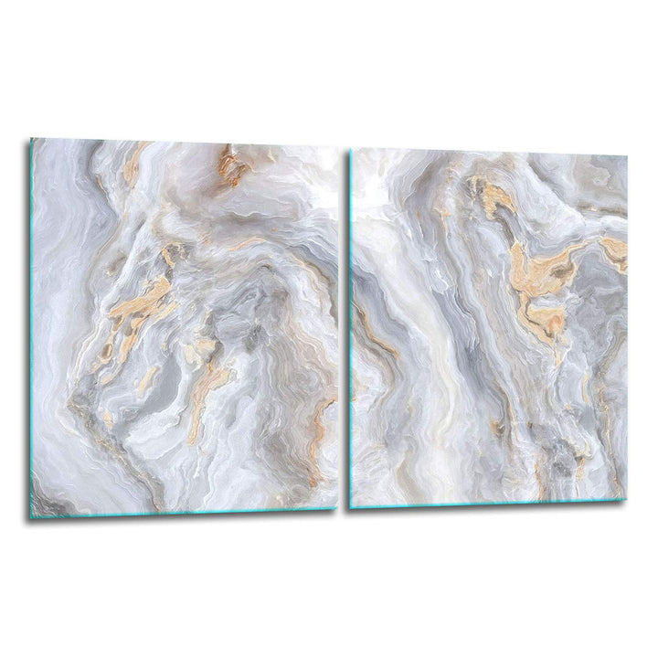 TMK | Herdabdeckplatten Set 2x40x52 cm Ceranfeld Abdeckung Glas Spritzschutz Abdeckplatte Glasplatte
