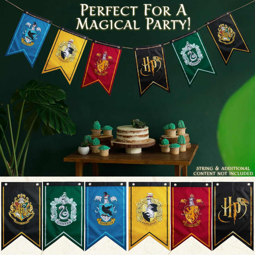 Harry Potter Party Deko Zimmer Hogwarts Wappen, 6er Set, Geburtstag Banner, Wand Dekoration mit Gryf