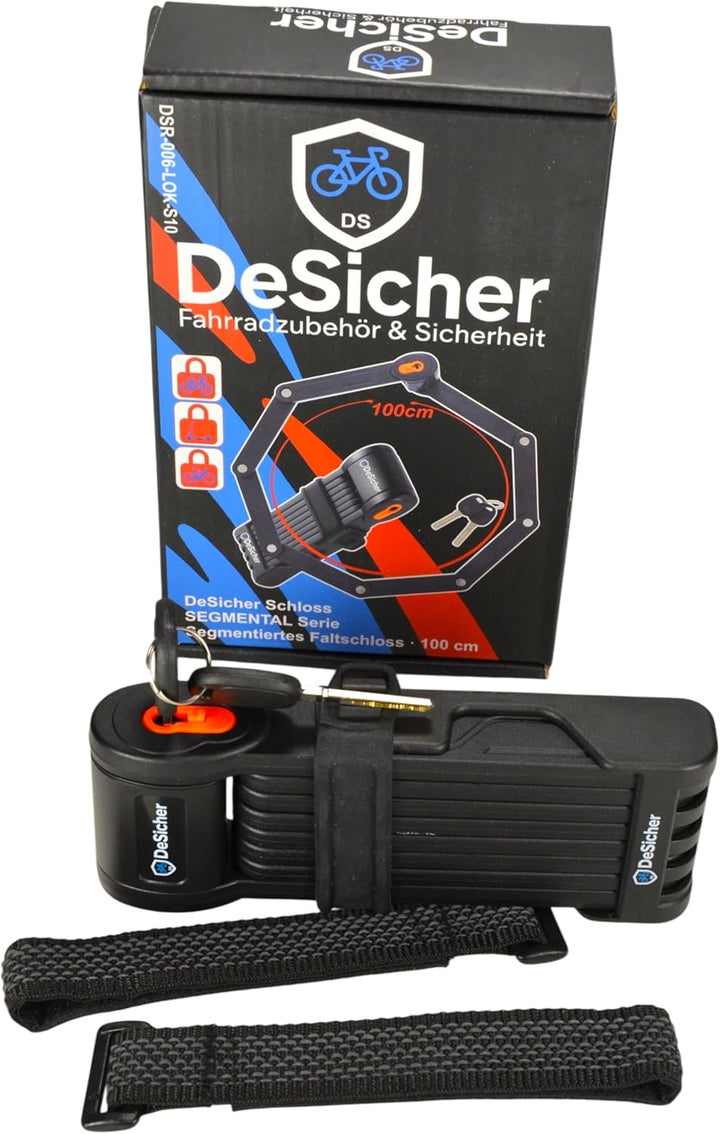 Segmental-Lock 100 cm – Premium Faltbares Fahrradschloss aus gehärtetem Stahl, Hochsicherer Diebstah
