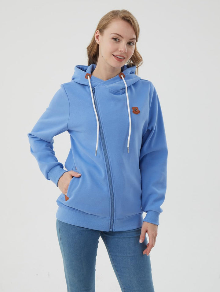 Newbestyle Damen Jacke Sweatjacke Hoodie Oberteile Kapuzenpullover Blauer See XS, Blauer See XS