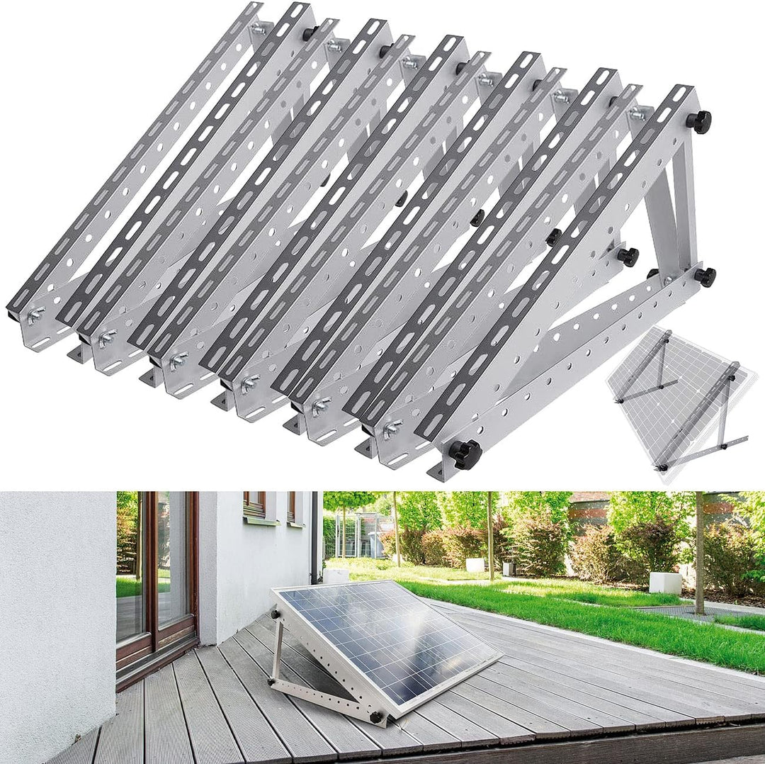 revolt Modul Halterung: 6er-Set verstellbare Aluminium-Solarpanel-Halt. 41"/104 cm, bis 120 kg (Sola