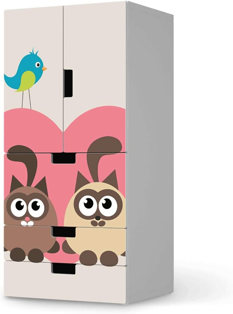 Möbel-Folie für Kinder - passend für IKEA Stuva kombiniert - 3 Schubladen und 2 kleine Türen I Tolle