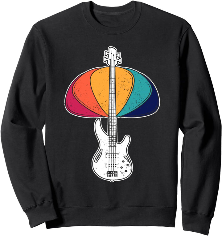 Bassist Plektrum Rock Musikinstrument Retro Bass Gitarre Sweatshirt